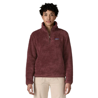 Patagonia Women's Los Gatos 1/4-Zip Fleece in dark ruby, on model front view