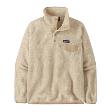 Patagonia Women's Lightweight Synchilla Snap-T Pullover in flow & dyno white, flat front view