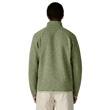 Patagonia Men's Better Sweater® 1/4-Zip Fleece in lichen green, on model back view