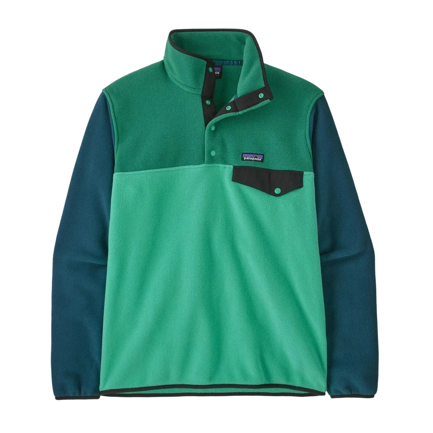 Patagonia Men's Lightweight Synchilla® Snap-T® Fleece Pullover in aqua stone, front view