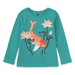 Tea Collection Girl's Carp & Lotus Graphic Tee in glaze blue, flat front view