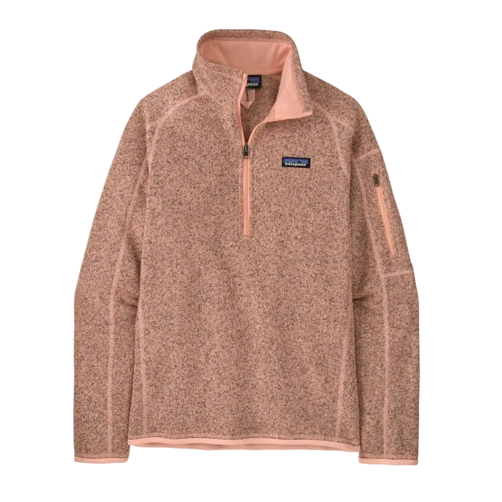 Patagonia Women's Better Sweater® 1/4-Zip Fleece in peach sherbet, flat front