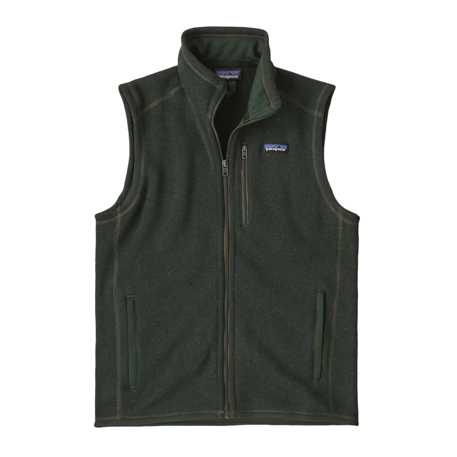 Patagonia Men's Better Sweater® Fleece Vest in old growth green, flat front view