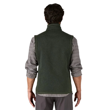 Patagonia Men's Better Sweater® Fleece Vest in old growth green, on model back view