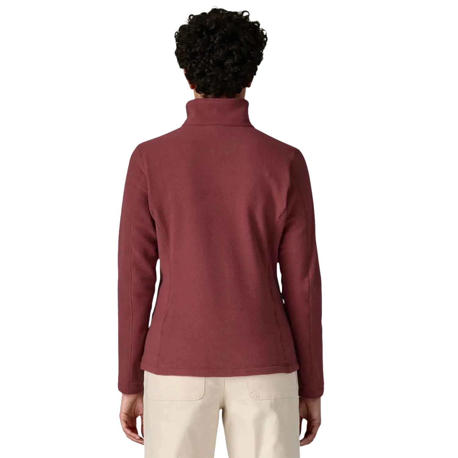 Patagonia Women's Micro D® 1/4-Zip Fleece in sequoia red, on model back view