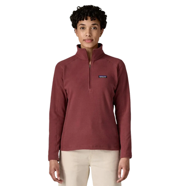 Patagonia Women's Micro D® 1/4-Zip Fleece in sequoia red, on model front view