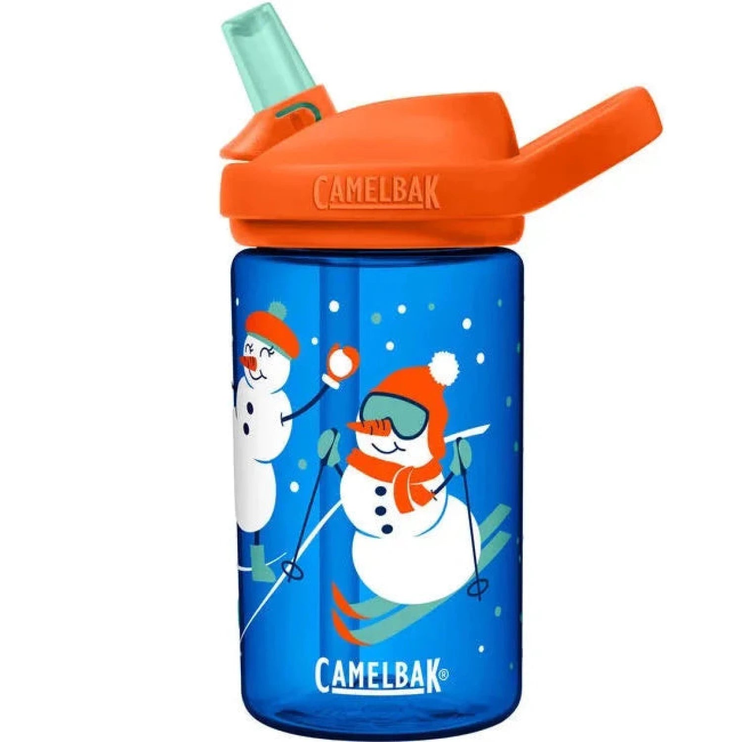 Camelbak Eddy®+ Kids 14oz Water Bottle Tritan™ Renew snowman sledding side view