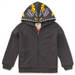 Tea Collection Boy's Dragon Hood Easy Fit Hoodie in pepper, flat front view