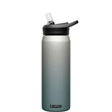 Camelbak 25oz. Eddy Stainless Steel Water Bottle in Silver Mint Mountain. Stainless Steel body construction with BPA Free Lid and Eddy Bite Valve. Side View.