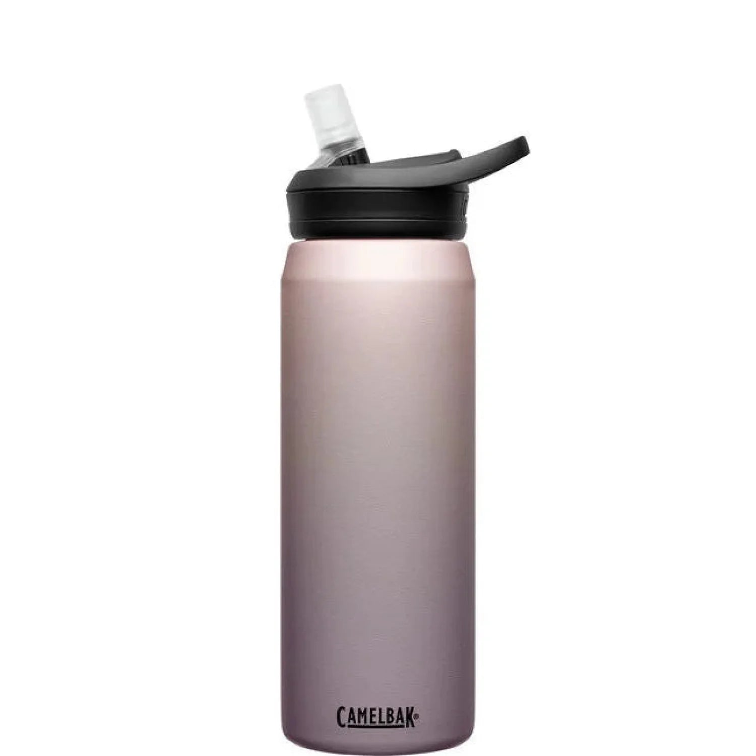 Camelbak 25oz. Eddy Stainless Steel Water Bottle in Rose Gold Sky. Stainless Steel body construction with BPA Free Lid and Eddy Bite Valve. Side View.