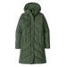 Patagonia Women's Down With It Parka in old growth green, flat front view
