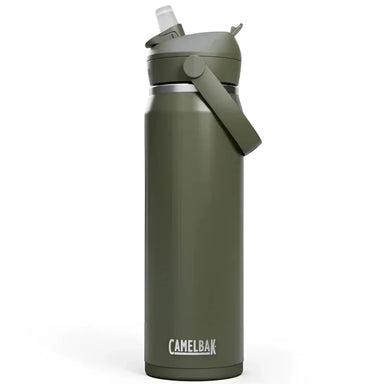 Camelbak Thrive™ Flip Straw Water Bottle, Insulated Stainless Steel 25oz in moss, side view