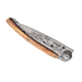 Deejo Cherry Blossom 27g Knife in olive wood, closed side view