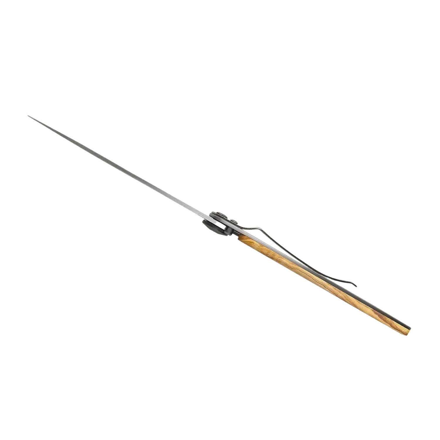 Deejo Cherry Blossom 27g Knife in olive wood, top view