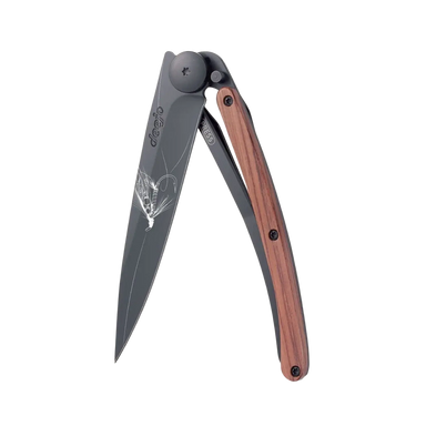 Deejo Silver Wilkinson 27g in coral wood and black, side view