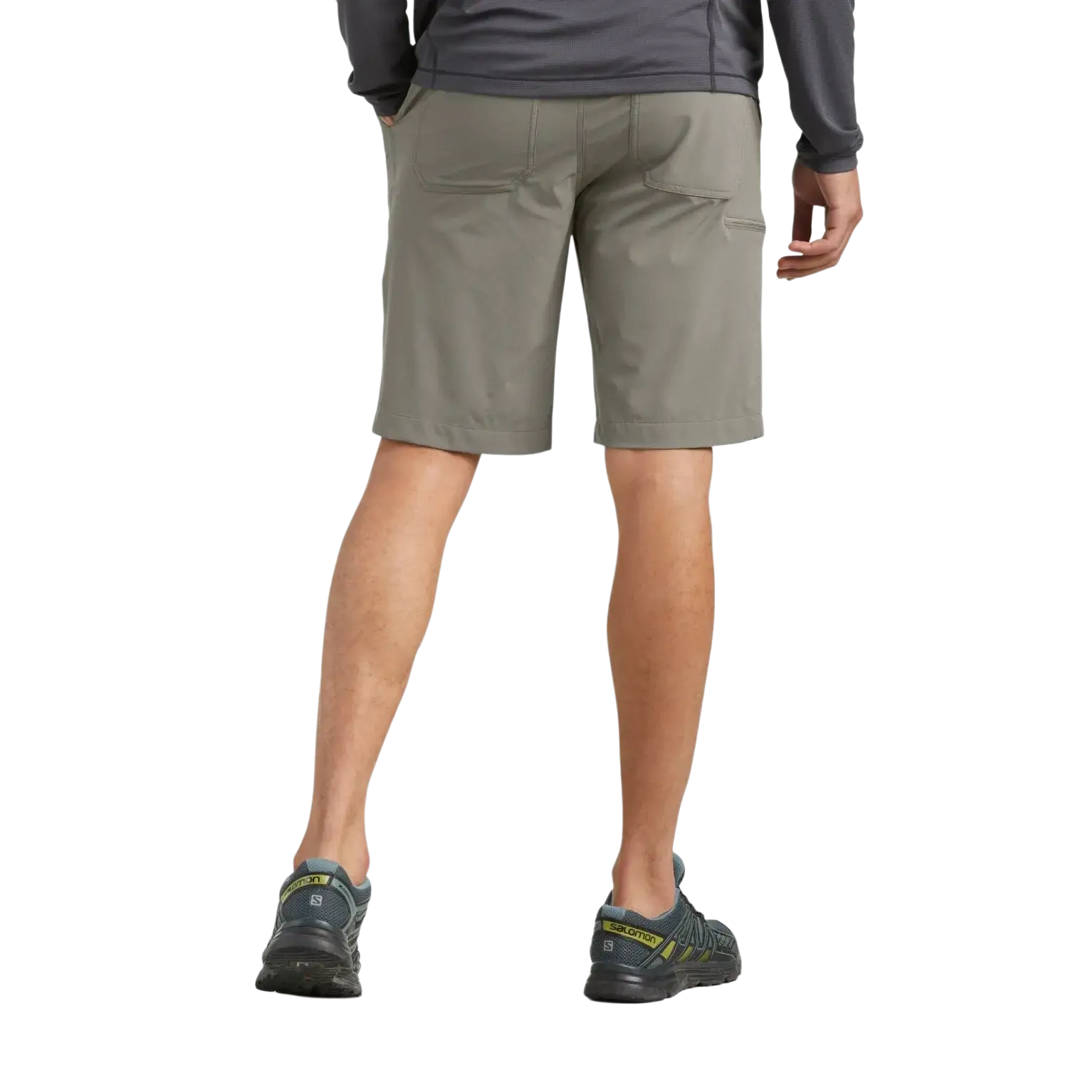 Outdoor Research Men's Ferrosi Shorts in pewter, on model back view
