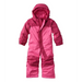 LL Bean Baby Cold Buster Snowsuit in pink berry & dark raspberry, flat front view