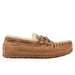 L.L. Bean Women's Wicked Good Camp Moccasins in brown, side view