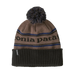 Patagonia Powder Town Beanie in park stripe & marlow brown, front view