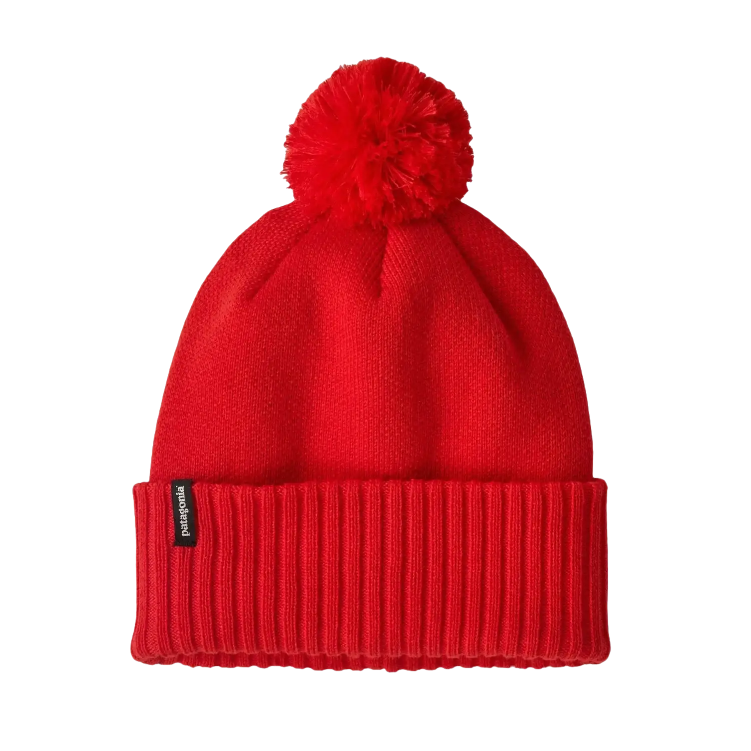 Patagonia Powder Town Beanie in sizzle red, front view