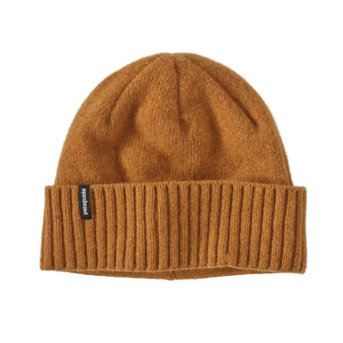 Patagonia beanie with 3 inch ribbed-cuff in dried mango. 
