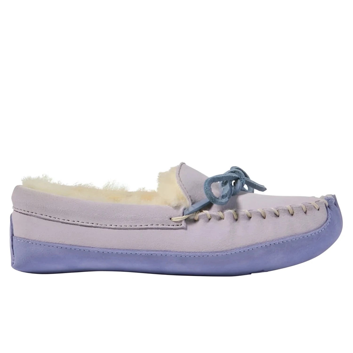 LL Bean Kid's Wicked Good Slippers in lilac mist, side view