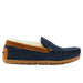 L.L. Bean Men's Wicked Good Slippers in carbon navy & saddle, side view