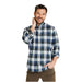 L.L. Bean Men's Scotch Plaid Flannel Shirt in blue, on model front