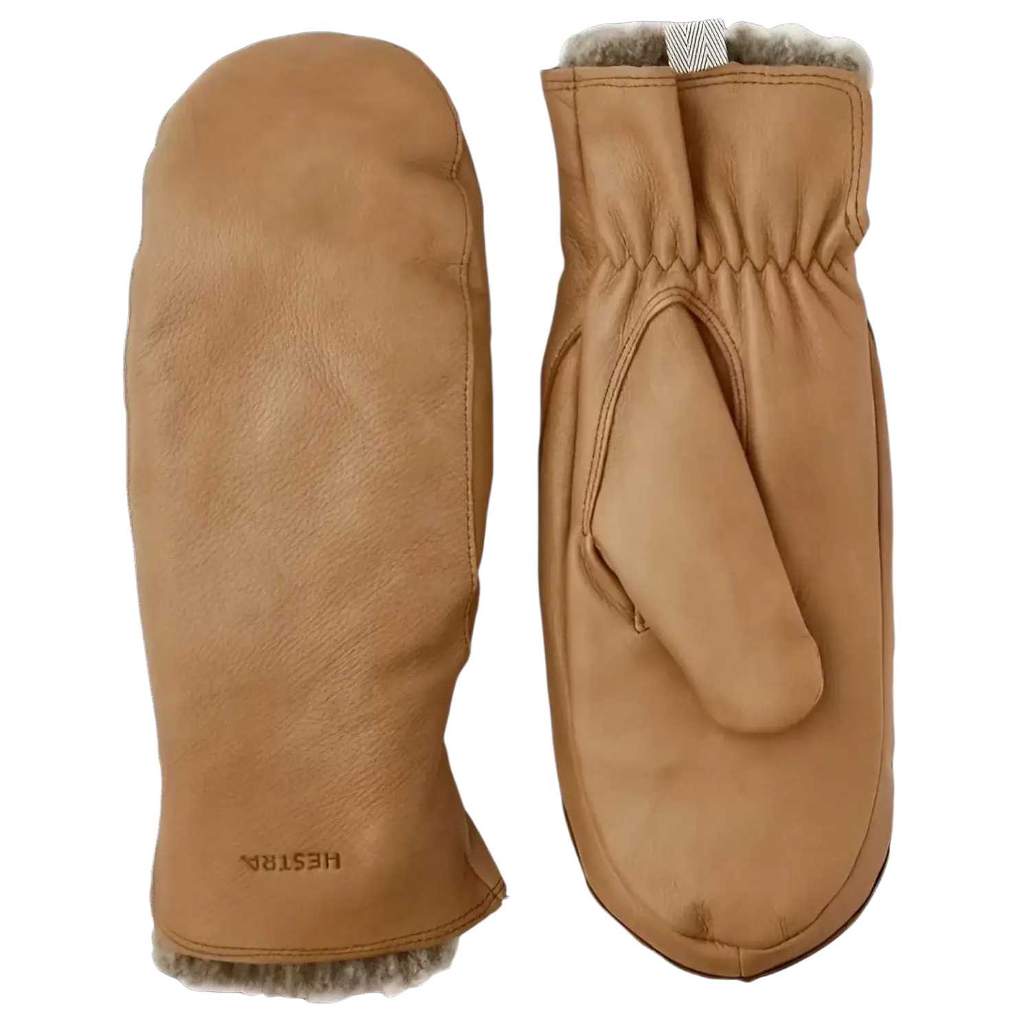 Hestra Women's Tiril Mitt in cork, pair top view