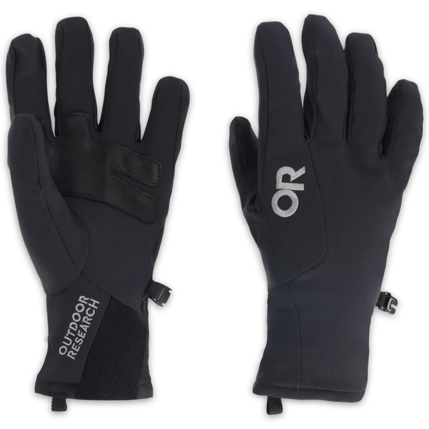 Outdoor Research Women's Sureshot Softshell Gloves in black, pair