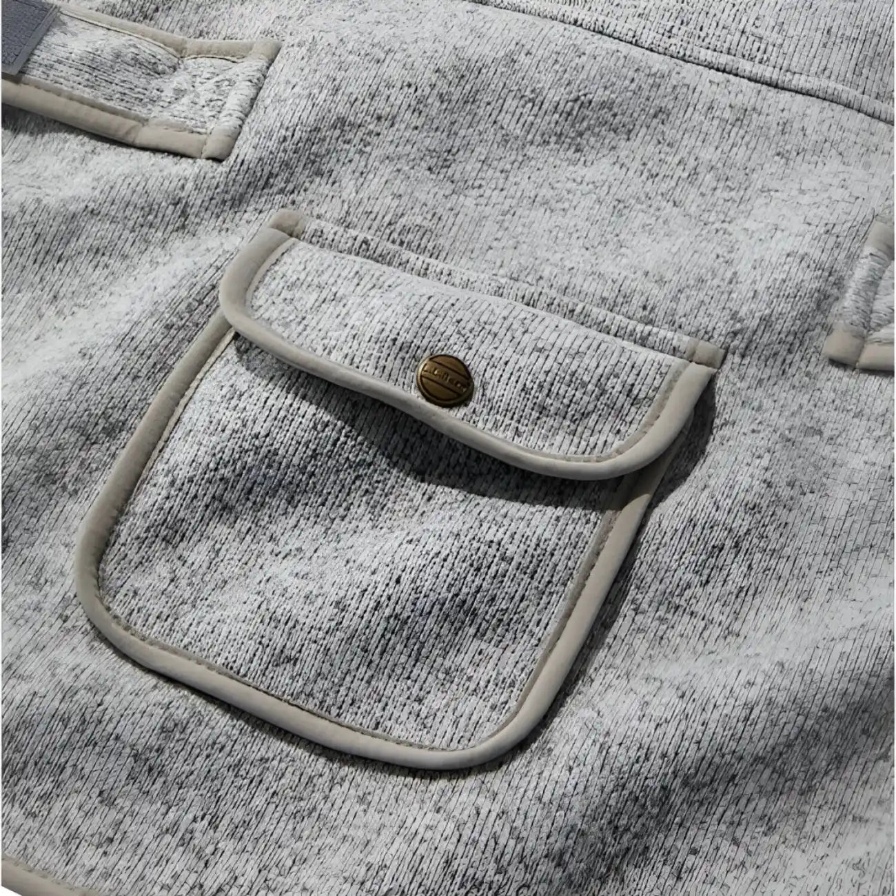 L.L Bean Sweater Fleece Jacket for Dogs in pewter, back pocket view