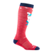 Darnt Tough Kid's Magic Mountain Over-the-Calf Midweight Ski & Snowboard Socks in raspberry, side view