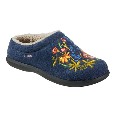 L.L. Bean Women's Daybreak Scuffs in night & jess franks floral, side view