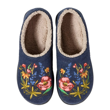 L.L. Bean Women's Daybreak Scuffs in night & jess franks floral, top pair view