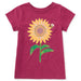 Tea Collection Girl's Bee & Sunflower Graphic Tee in cherrywood, front view