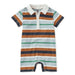 Tea Collection Baby Polo Romper in mineral, flat front view