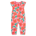 Tea Collection Baby Tulip Sleeve Romper in poppy poppies, flat front