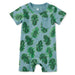 Tea Collection Baby Pocket Shortie Romper in hopalong frogs, flat front view