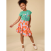 Tea Collection Girl's Alhambra Peacock Graphic Tee in spinach, on model front view