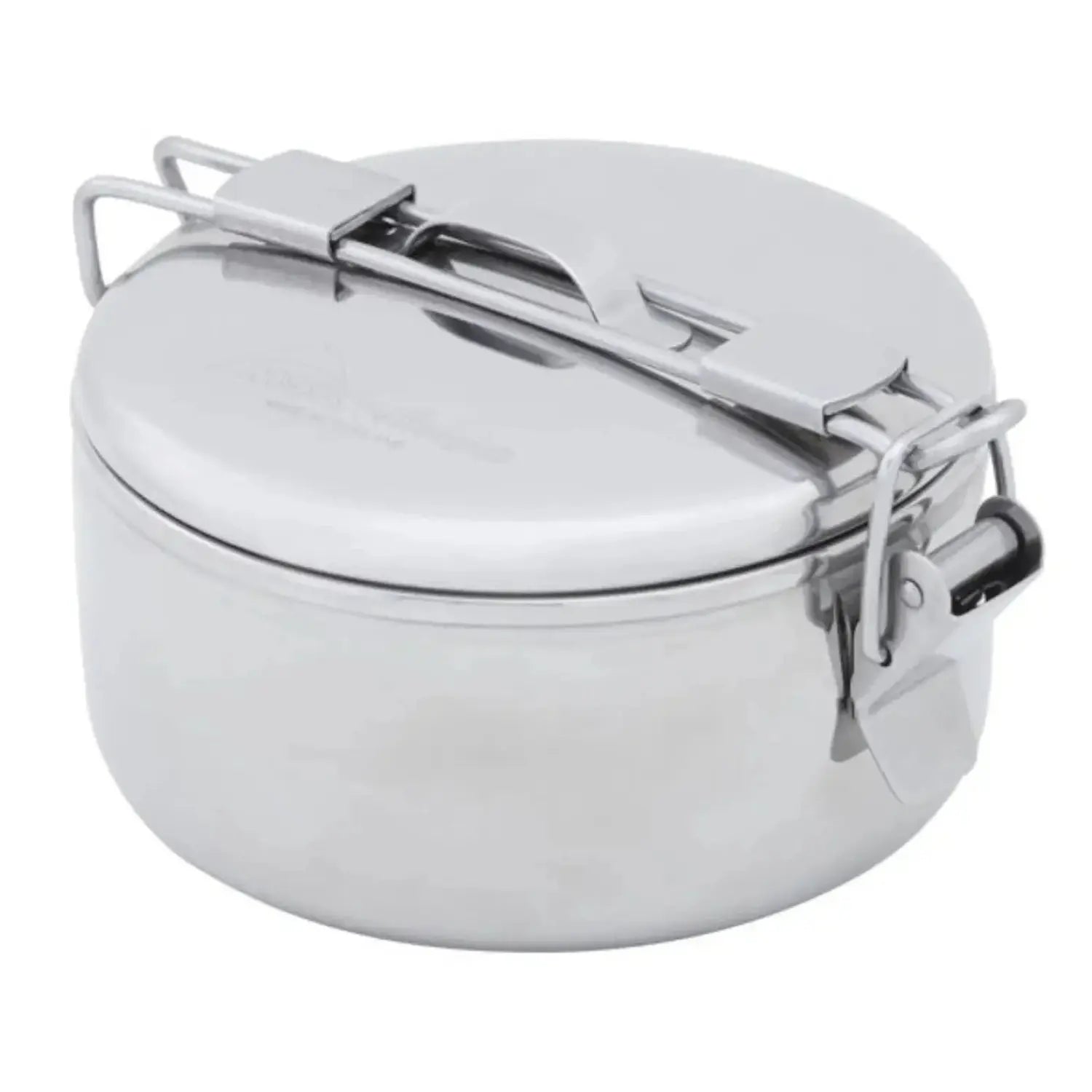 MSR's Stowaway Pot with the lid on and handle folded and secured.
