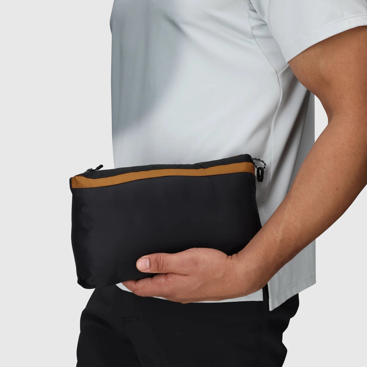 Outdoor Research Men's Transcendent Down Hoodie, packed up