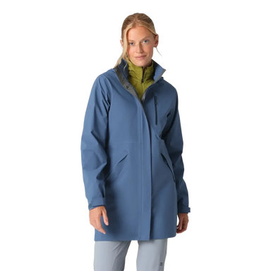 Outdoor Research Women's Aspire 3L Trench in skyline, on model front view