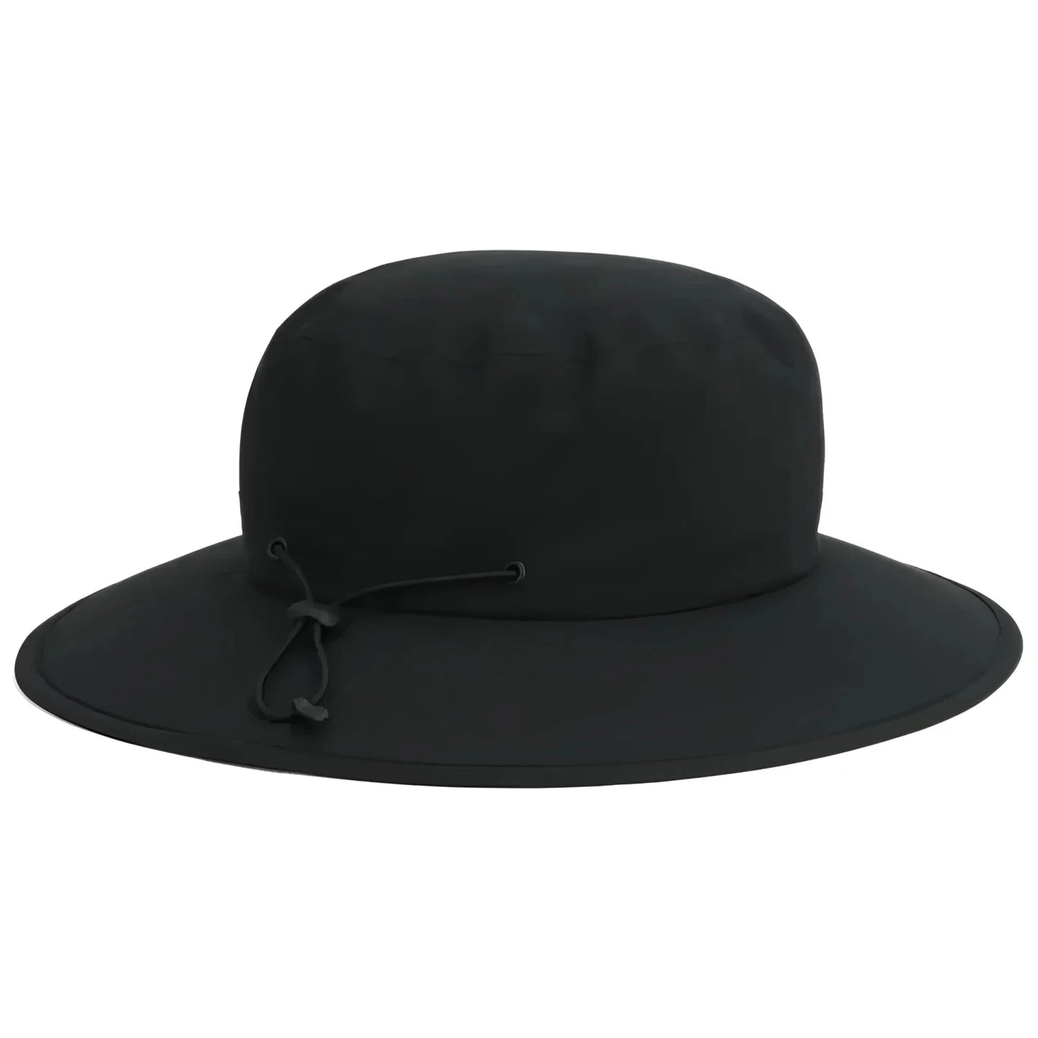 Outdoor Research Stratoburst Rain Hat in black, back view