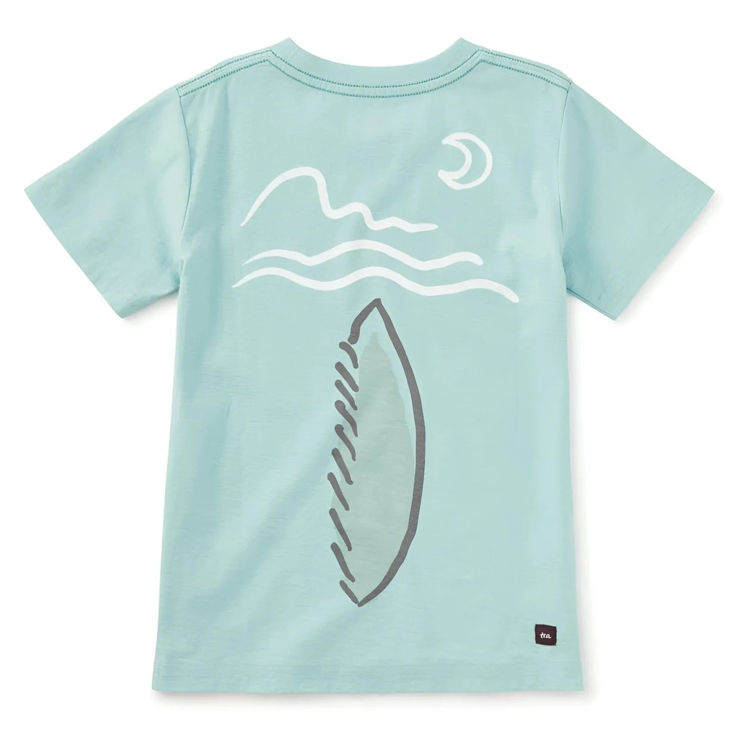 Tea Collection Boy's Picasso Wolf Graphic Tee in canal blue, back view