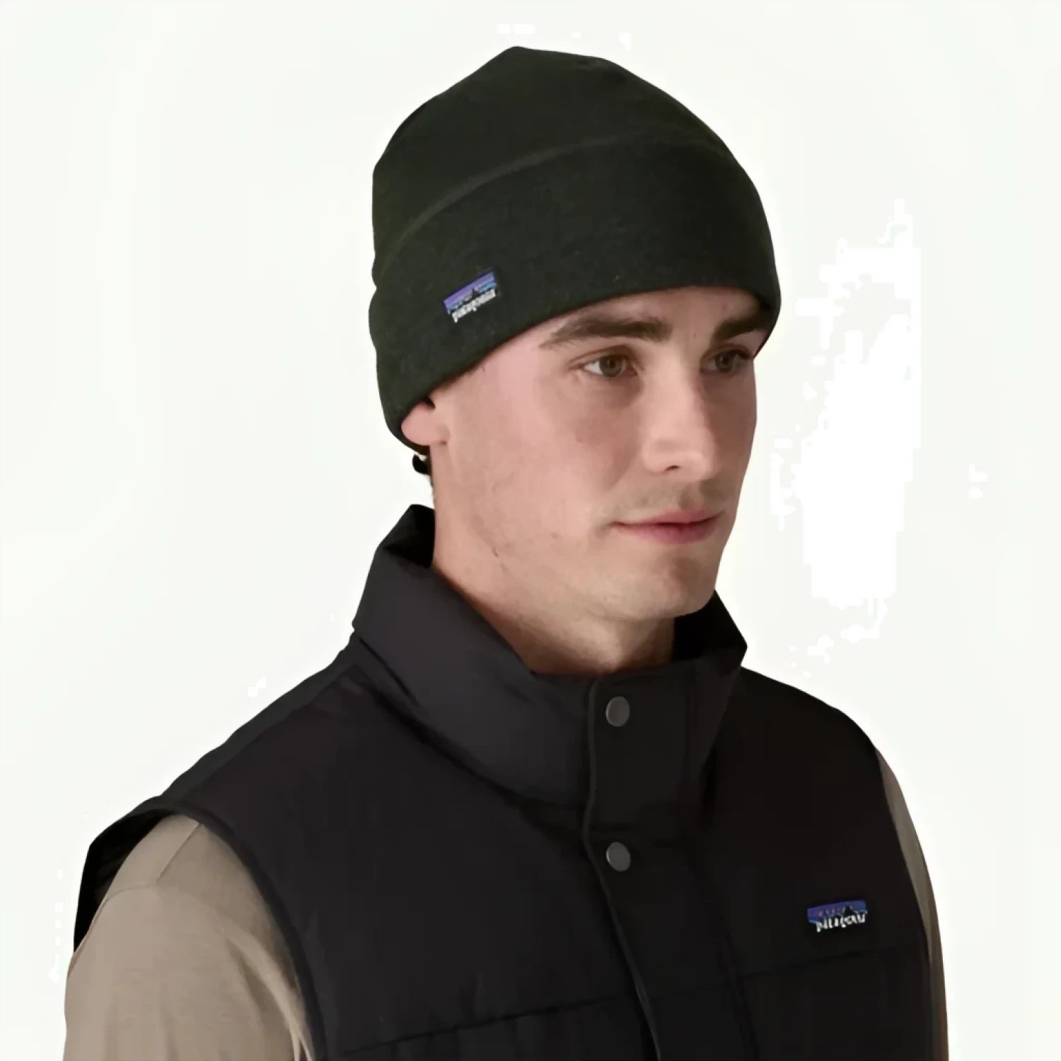 Patagonia Better Sweater™ Fleece Beanie in old growth green, model front view
