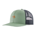Patagonia Take a Stand Trucker Hat in pheasant fly & ellwood green, front view