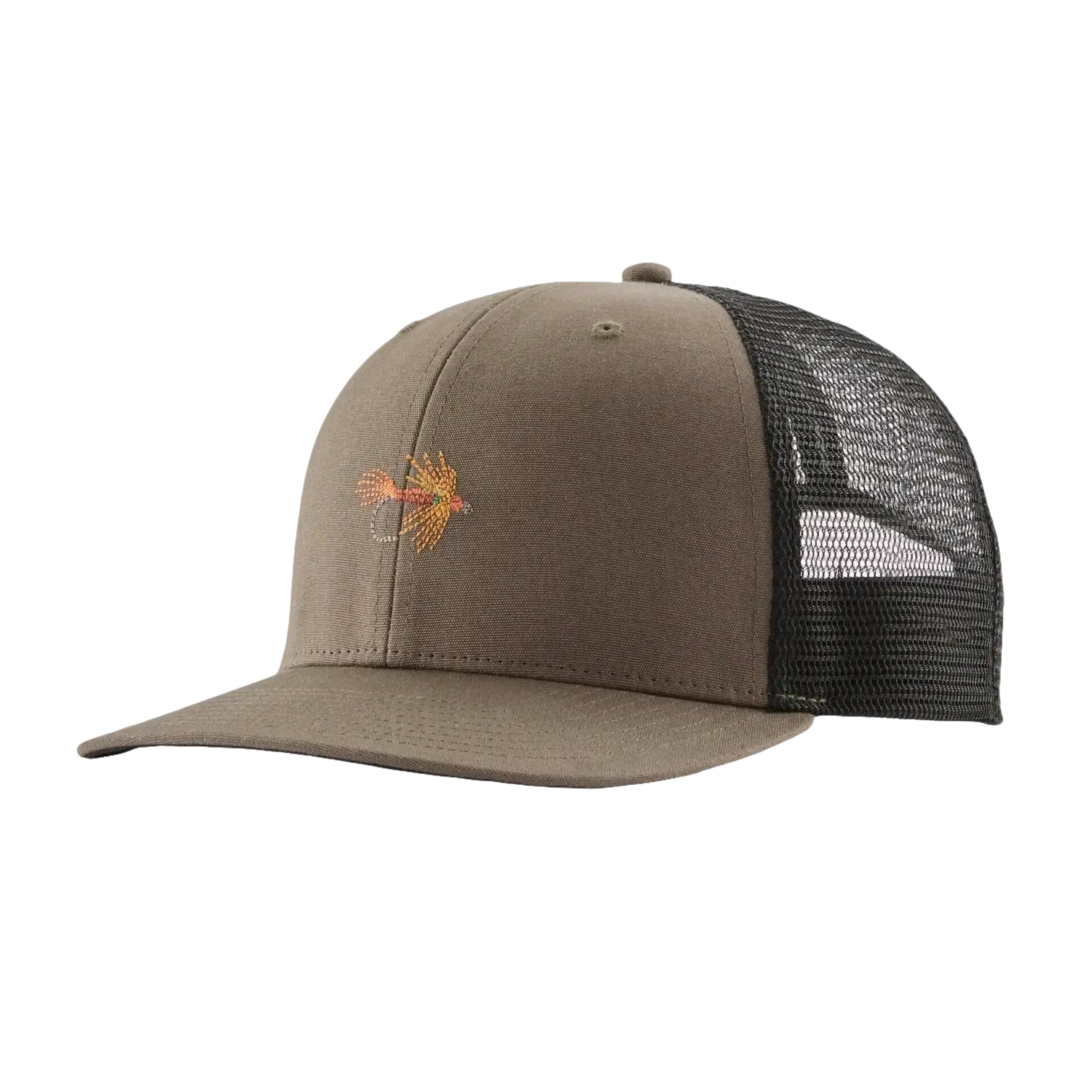 Patagonia Take a Stand Trucker Hat in pheasant fly & marlow brown, front view