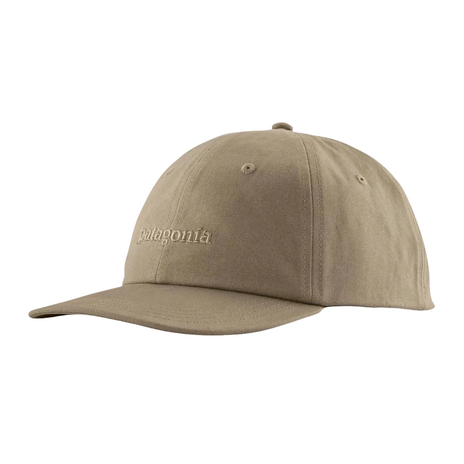 Patagonia Fitz Roy Icon Trad Cap in text logo & seabird grey, front view