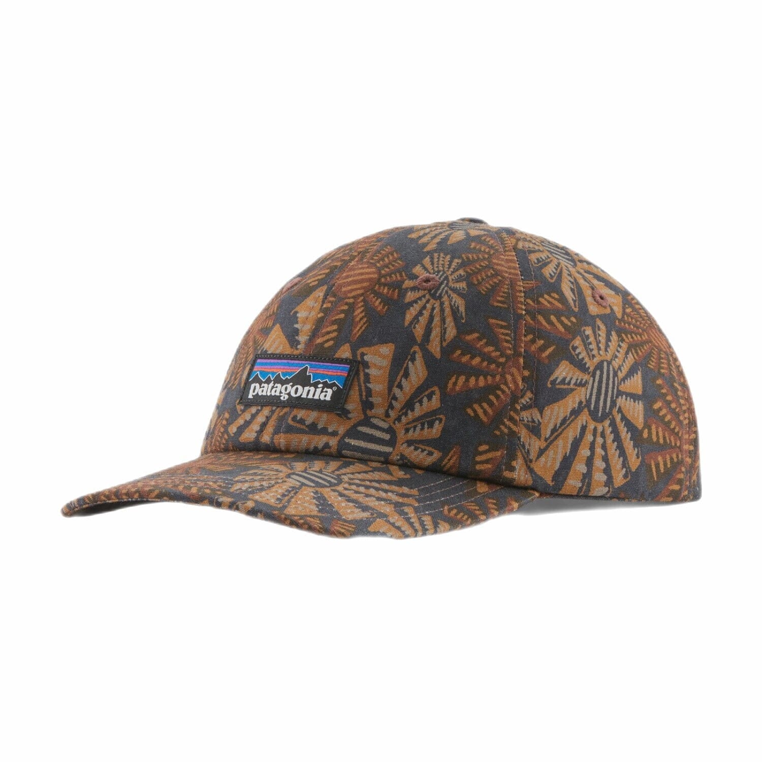 Patagonia P-6 Label Trad Cap shown in the Sun Wave: Smolder Blue color option, front view.