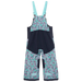 Helly Hansen Kid's Rider 2.0 Insulated Ski Bib in light cyan & floral, back view